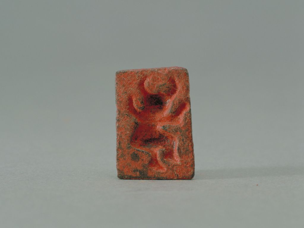 牛形象人图案铜印印面